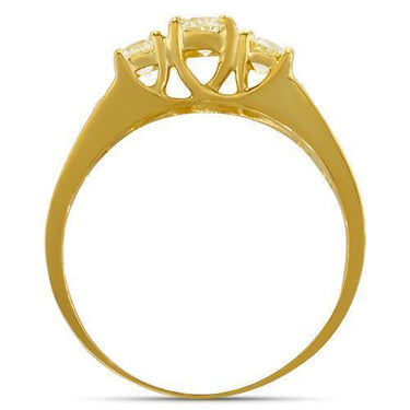 14K Solid Yellow Gold Diamond Engagement Ring 0.85 Ctw